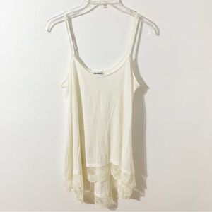 Express  Hi Lo Laced Hem Scoop Neck Sleeveless Cami Tee Blouse Loose Fitting